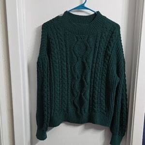 No Boundaries Dark Green Cable Knit Sweater*ONLY BUNDLED*